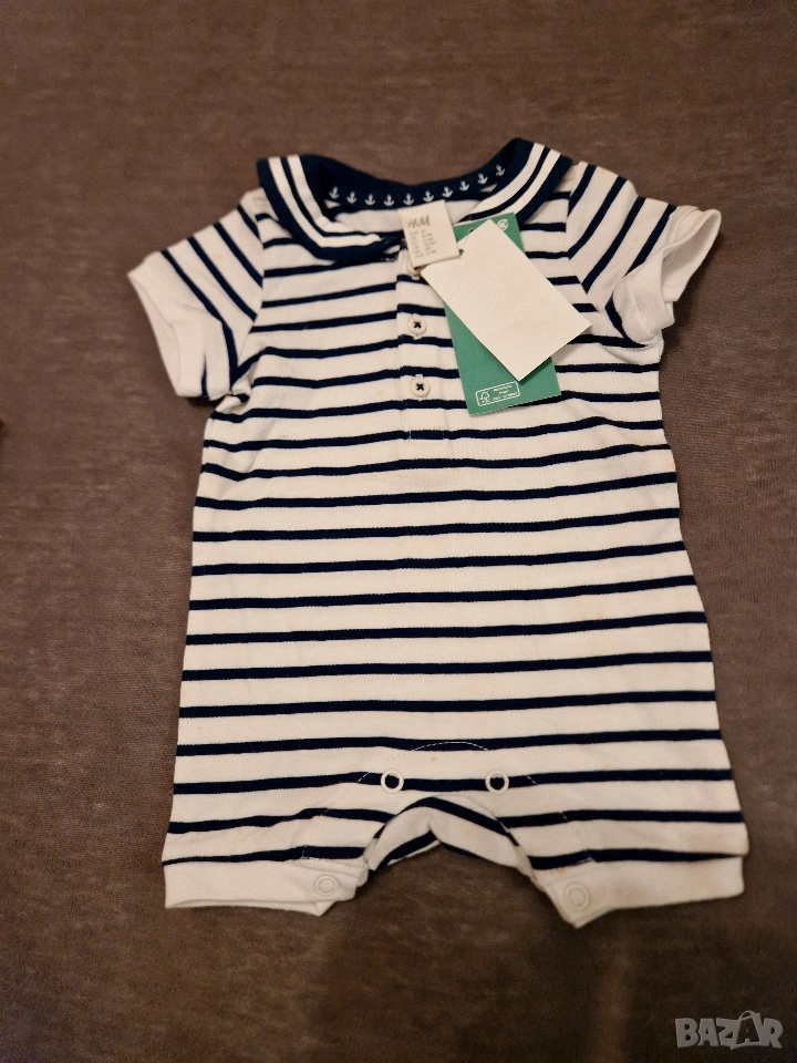 0-3м 62см Гащеризон, морско райе, без следи от употреба , снимка 1