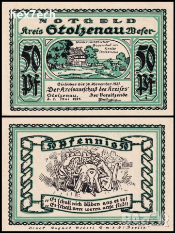  ❤️ ⭐ Германия Stolzenau 1921 50 пфенинга UNC нова ⭐ ❤️ 