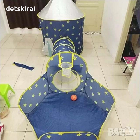 Палатка с тунел и басейн + топки за игра  , снимка 10 - Образователни игри - 51783438