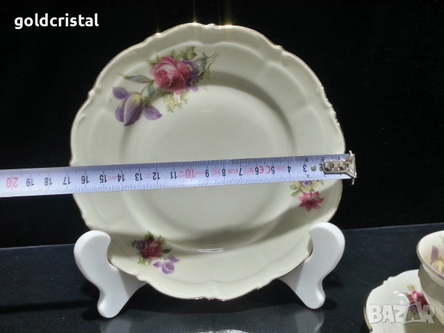 старинен немски порцелан чаша са кафе с чинийки , снимка 2 - Антикварни и старинни предмети - 52777329