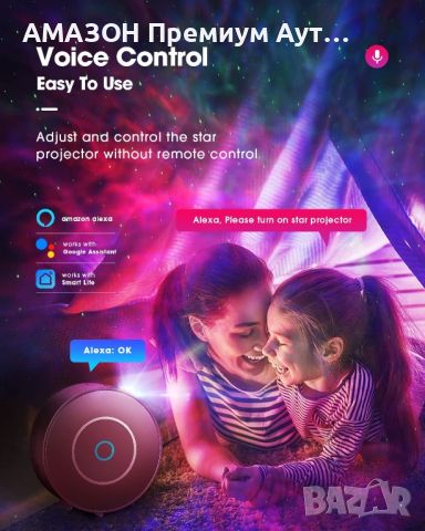 SUPPOU LED WiFi Galaxy проектор/Смарт 3D нощна светлина с RGB настройка/гласово управление/APP, снимка 3 - Прожектори - 45199618