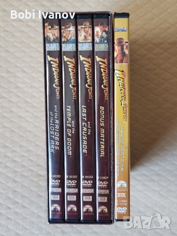 Indiana Jones Индиана Джоунс DVD Трилогия и бонус + Индиана Джоунс 4 (2 диска) с Бг субтитри., снимка 15 - DVD филми - 50916233