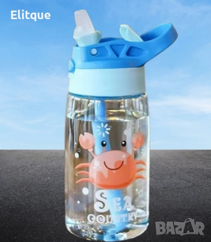 Детска бутилка за вода със сламка 480мл, снимка 3 - Други стоки за дома - 52840522