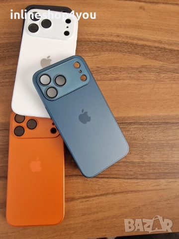 Матов Стъклен Кейс за Apple iPhone 17 Pro - Различни цветове, снимка 2 - Калъфи, кейсове - 52217565