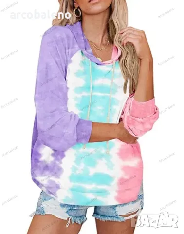 Нов дамски суичър с качулка Tie Dye, 3цвята , снимка 11 - Суичъри - 48456824