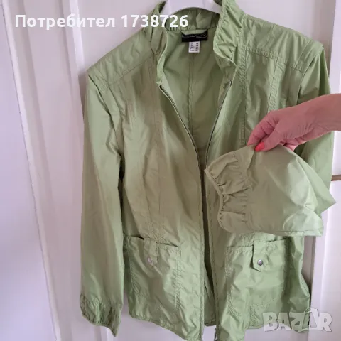 Чисто ново дамско лятно якенце за вятър, дъжд в цвят авокадо., снимка 2 - Якета - 50053558