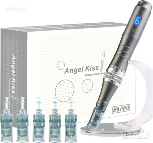 Angel Kiss M8 Pro Microneedling Pen Professional, 6 касети и калъф, снимка 1 - Други - 46633952