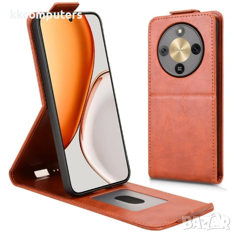 Калъф Портфейл за Honor Magic8 Lite - Вертикален Флип, Кожен PU, с Джоб за Карти и Стенд, Магнитно З, снимка 2 - Калъфи, кейсове - 53174914