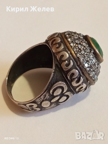 Винтидж сребърен пръстен стил Хюрем султан с НЕФРИТ орнаментиран ювелирно бижу 51826, снимка 11 - Пръстени - 52983143