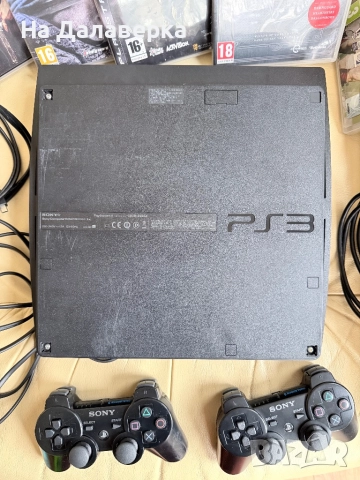PlayStation 3 Slim 120GB + 2 джойстика + 5 игри, снимка 3 - PlayStation конзоли - 52531002