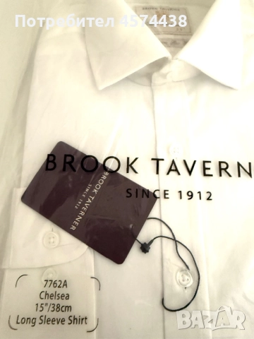 Оригинална Мъжка Риза Brook Taverner Chelsea с Дълъг Ръкав, снимка 6 - Ризи - 52505811