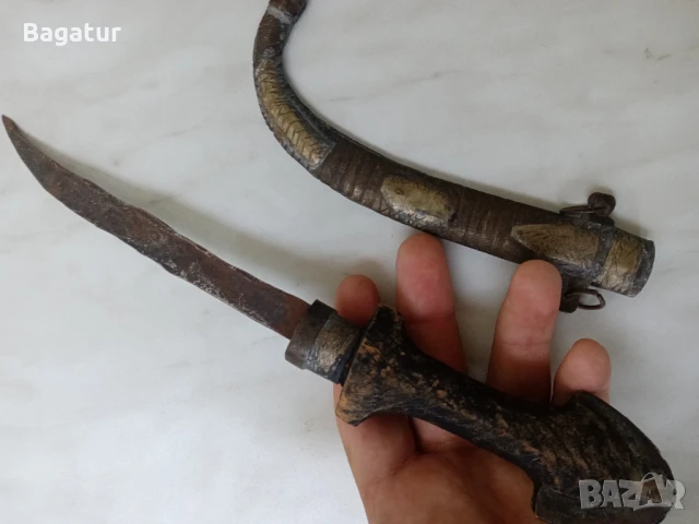 Османски кован нож,кумая,с кания, снимка 3 - Антикварни и старинни предмети - 51008091
