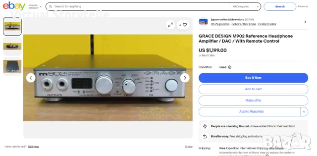 GRACE DESIGN m902 REFERENCE HEADPHONE AMPLIFIER / DAC ЦАП / Preamp предусилвател, снимка 2 - Ресийвъри, усилватели, смесителни пултове - 44471198