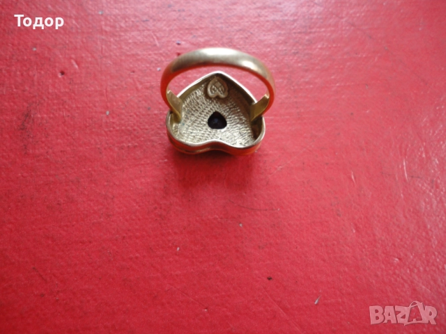 Невероятен викториански златен пръстен с гранат сърце, снимка 9 - Пръстени - 52836778