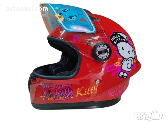 Детска каска Мотор/Мотопед/Вело/Скутер Hello Kitty два цвята, снимка 6 - Аксесоари и консумативи - 54286642