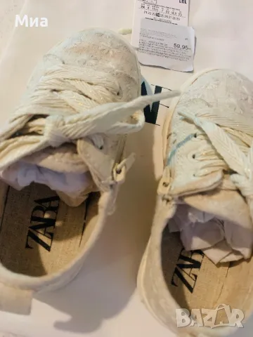 Памучни флорални сникърси Zara, снимка 4 - Детски маратонки - 49926911