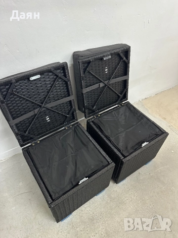 Комплект от 2 ратанови табуретки Yaheetech с място за съхранение , снимка 7 - Градински мебели, декорация  - 52007848