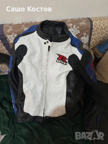 Кожен мото екип от дер части с ГЪРБИЦА SUZUKI gsxR