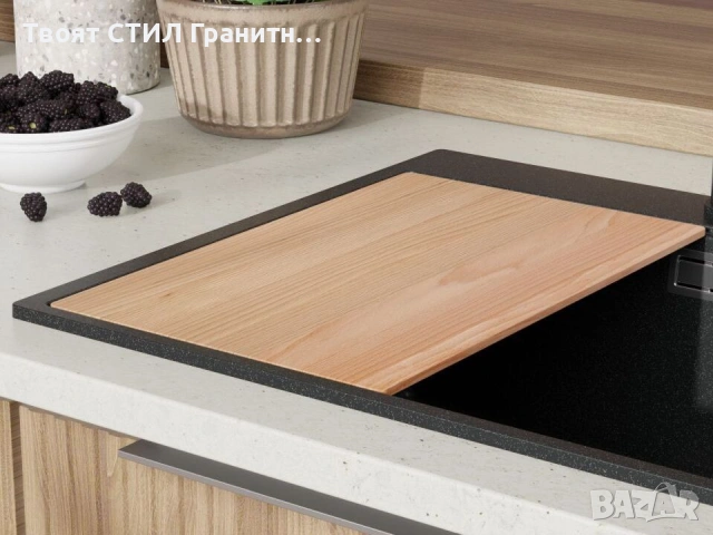 Кухненска Мивка от гранит  Осло XL 500 x 590 mm - Черна, снимка 4 - Други - 37573342