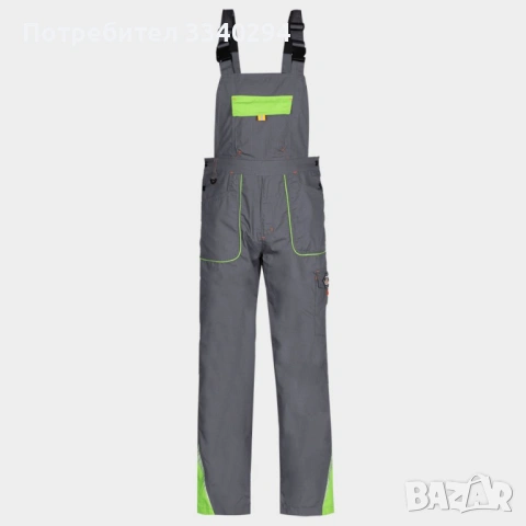 Работен сиво-зелен гащеризон Prisma, размер 64