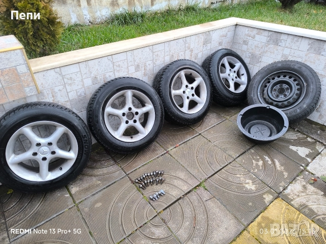Алуминиеви джанти със почти нови зимни гуми 