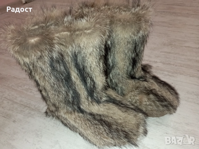 Ботуши естествена кожа от вълк с много Пух, много топли, снимка 5 - Дамски ботуши - 52537208