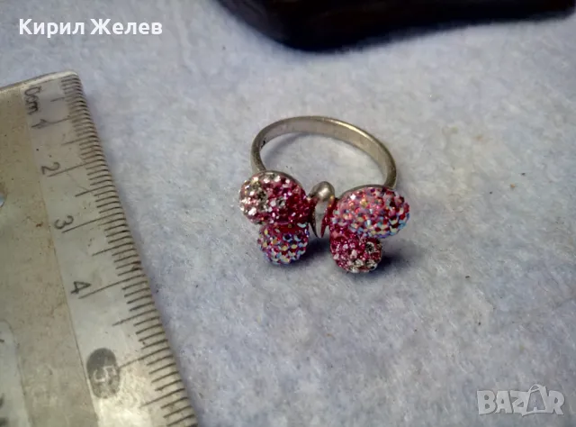 СКЪПОЦЕНЕН СРЕБЪРЕН ПРЪСТЕН ПЕПЕРУДА СРЕБРО 925 с РОЗОВ ЕМАЙЛ и РАЗНОЦВЕТНИ КАМЪНИ 47981, снимка 6 - Пръстени - 50024447