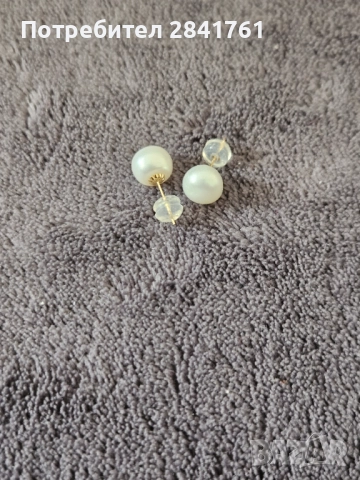 Златни обеци с перли злато 18К / 750, снимка 2 - Обеци - 46286583