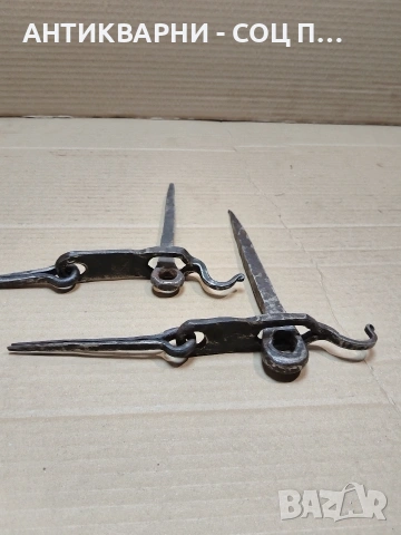 Комплект Соц Стари Ръчно Ковани Резета За Врати Порти. НОМЕР 1327., снимка 2 - Антикварни и старинни предмети - 53940057