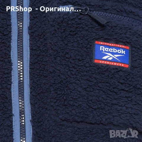 Мъжко поларено яке Reebok, синьо, снимка 5 - Якета - 53622397