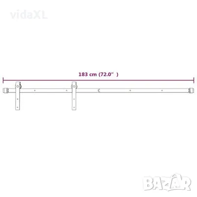 vidaXL Механизъм за плъзгаща се врата, 183 см, стомана, бял (SKU:151707), снимка 4 - Железария - 48410527