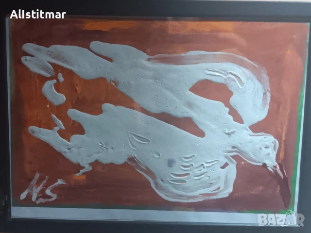 Картина, смесена техника върху хартия, снимка 3 - Картини - 53013340