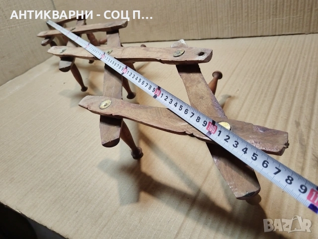 Стара Соц Дървена Сгъваема Закачалка. / НОМЕР 1677., снимка 8 - Антикварни и старинни предмети - 53782188