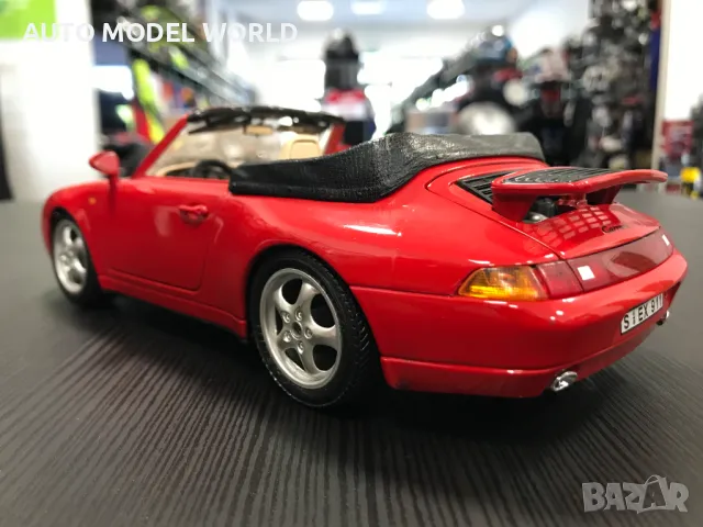 Метална колекционерска количка PORSCHE 993 CABRIOLET 1991г. 1:18 НОВА, снимка 3 - Колекции - 47185522