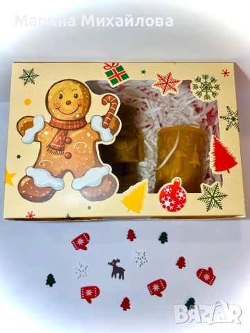 Коледни свещи от 100% чист пчелен восък, снимка 6 - Други - 52662796