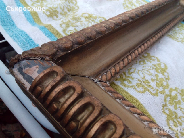 Стара рамка за картина 64 см х 50 см с окачка, снимка 3 - Антикварни и старинни предмети - 53701207