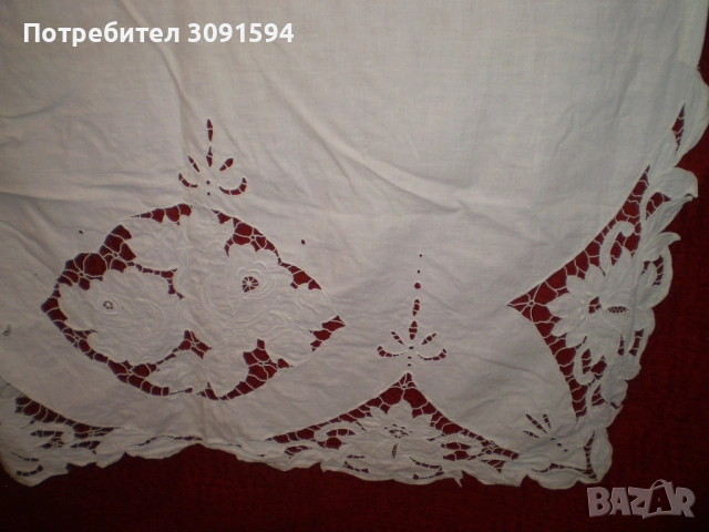Ретро покривка -перде бяла рязана бродерия, снимка 4 - Колекции - 53174669