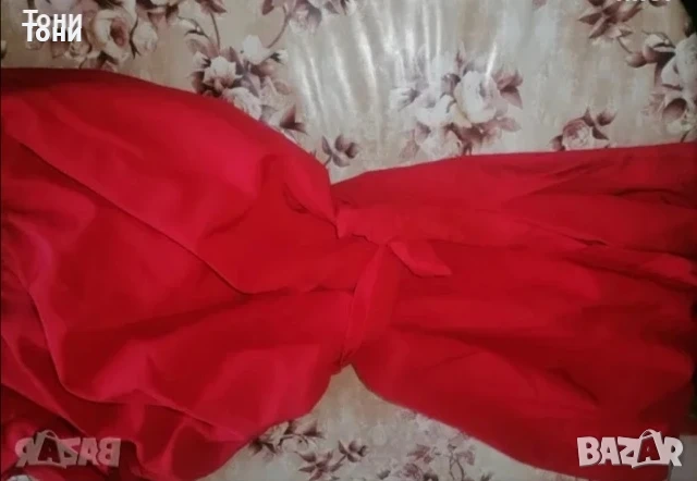 Нова Червена Рокля с Едно Рамо М, снимка 3 - Рокли - 53788791