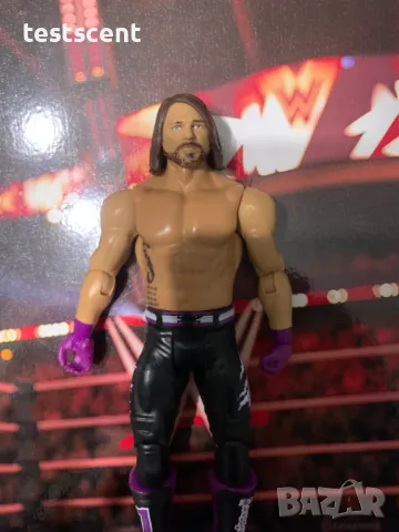 Екшън фигура WWE AJ Styles Ей Джей Стайлс Mattel Basic Figure играчка лилав, снимка 5 - Колекции - 48502877