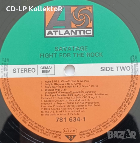 Vinyl за продан (Savatage - Fight For The Rock), снимка 4 - Грамофонни плочи - 51840164