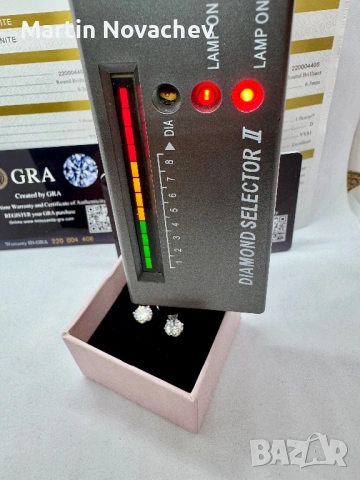 Сребърни обеци с мойсанит (Диамант) 1 карат, снимка 13 - Обеци - 53330782