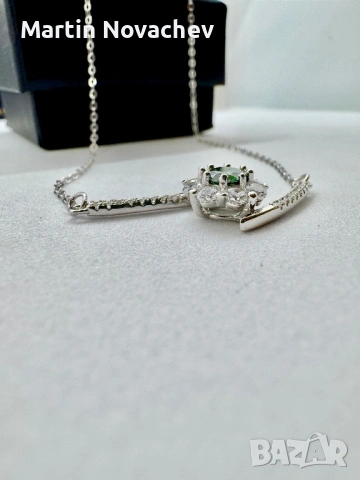 Сребърно колие с мойсанит (Диамант) 0.5 карата, снимка 7 - Колиета, медальони, синджири - 53612439