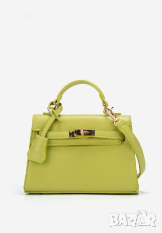 Бежова чанта зелена синя черна червена по модел на Хермес Hermes Kelly mini , снимка 9 - Чанти - 45782604