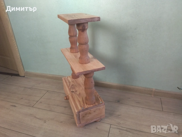 Дървена етажерка със струговани орнаменти !!!, снимка 3 - Декорация за дома - 53402422