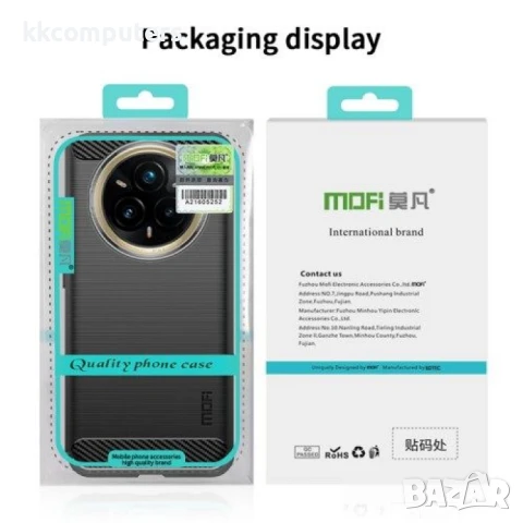 Realme 14 Pro+ 5G Удароустойчив MOFI Carbon Fiber Калъф и Протектор, снимка 8 - Калъфи, кейсове - 50937859