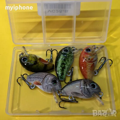  6 броя 28мм 2г  Риболовен потъващ воблер за щука/тролинг Комплект дрънкащи примамки, снимка 2 - Такъми - 48943700