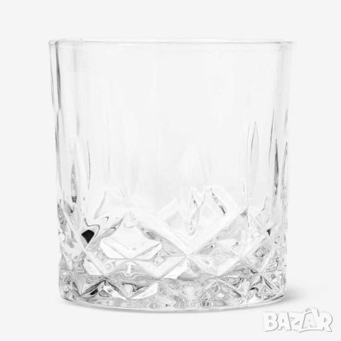Комплект от деликатно стъкло,6 чаши и купа за лед с удобни щипки, снимка 1 - Чаши - 46397040