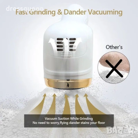 4826 Луксозна електрическа пила за пети – Бял гланц и злато, снимка 7 - Електрически пили за пети - 53663884