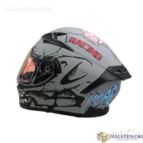 Каска за мотор 108 - размер L - Matt Grey 2, снимка 2 - Аксесоари и консумативи - 50576575