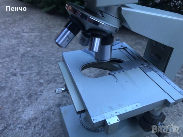 стар професионален микроскоп "CARL ZEISS JENA" - Germany DDR, снимка 3 - Антикварни и старинни предмети - 41317641